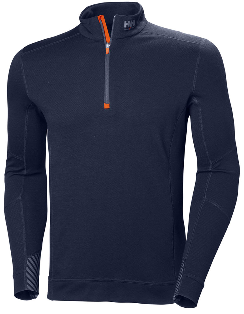 HH LIFA MERINO HALF ZIP 590 NAVY 2XL