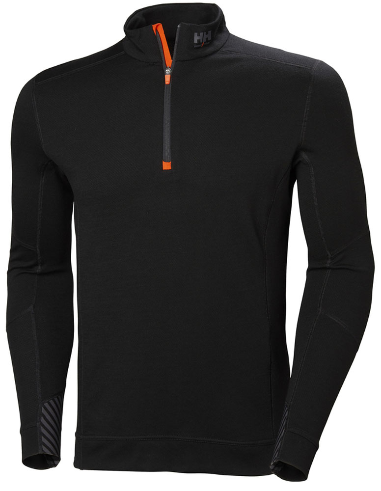 HH LIFA MERINO HALF ZIP 990 BLACK XL