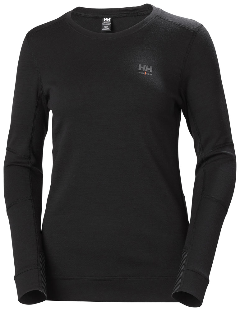 W HH LIFA MERINO CREWNECK 990 BLACK 2XL